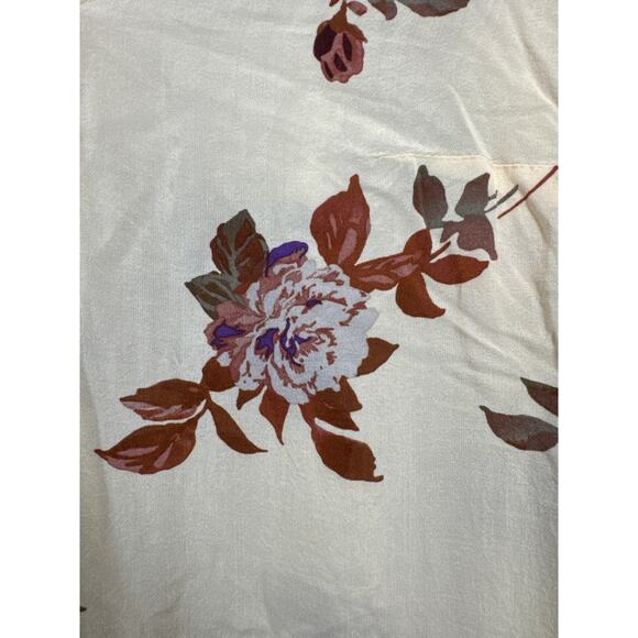 Torrid Harper Womens Peach Floral Button Front 3/4 Sleeve Blouse Size 00 - Picture 4 of 5